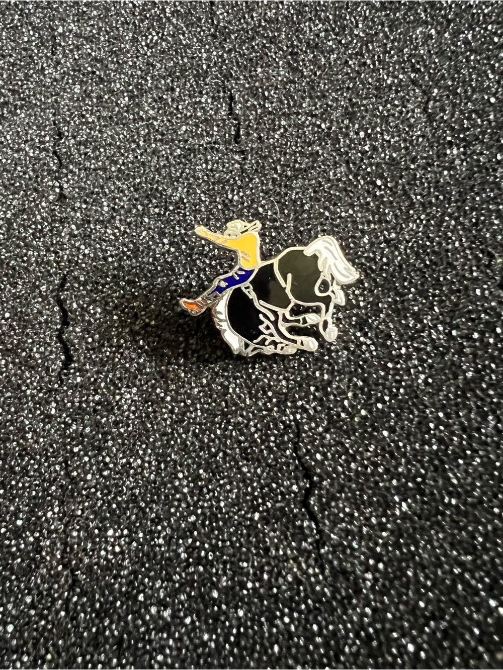 Vintage Bucking Bronco Riding Rodeo Cowboy Lapel Pin